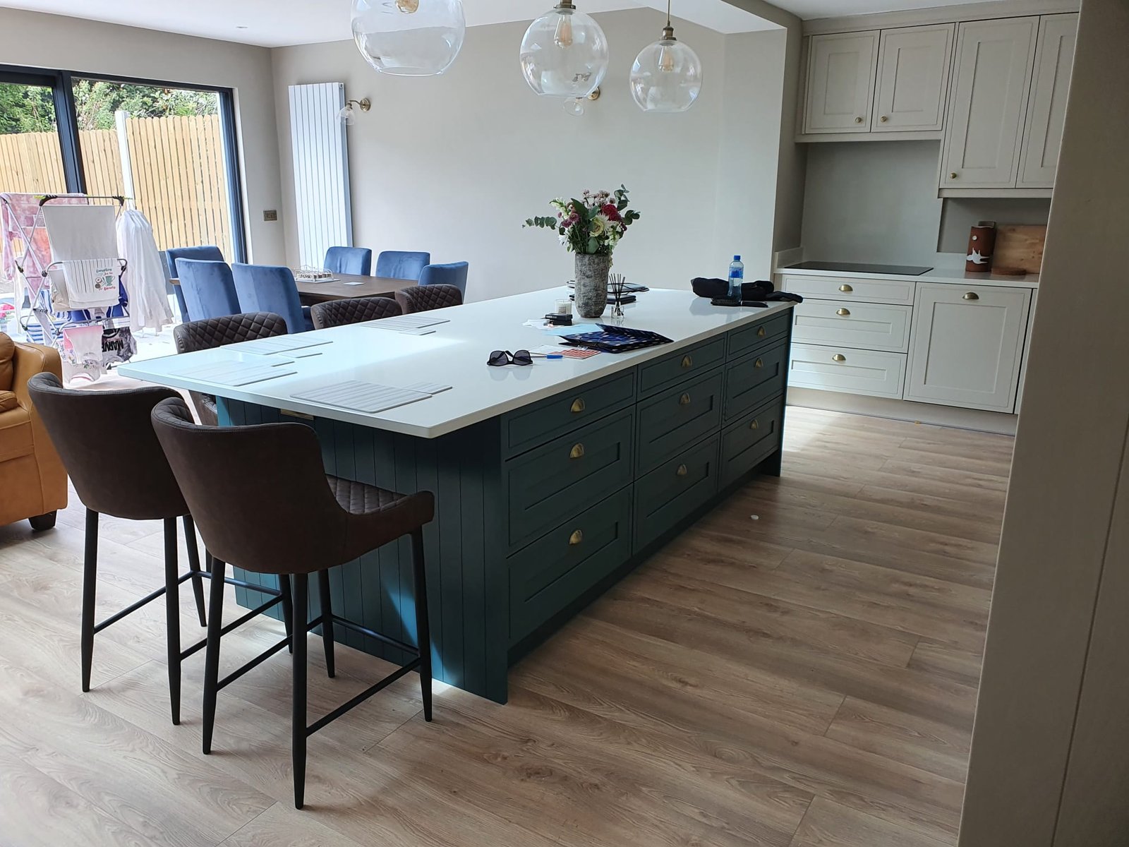 Open-plan kitchen and dining area