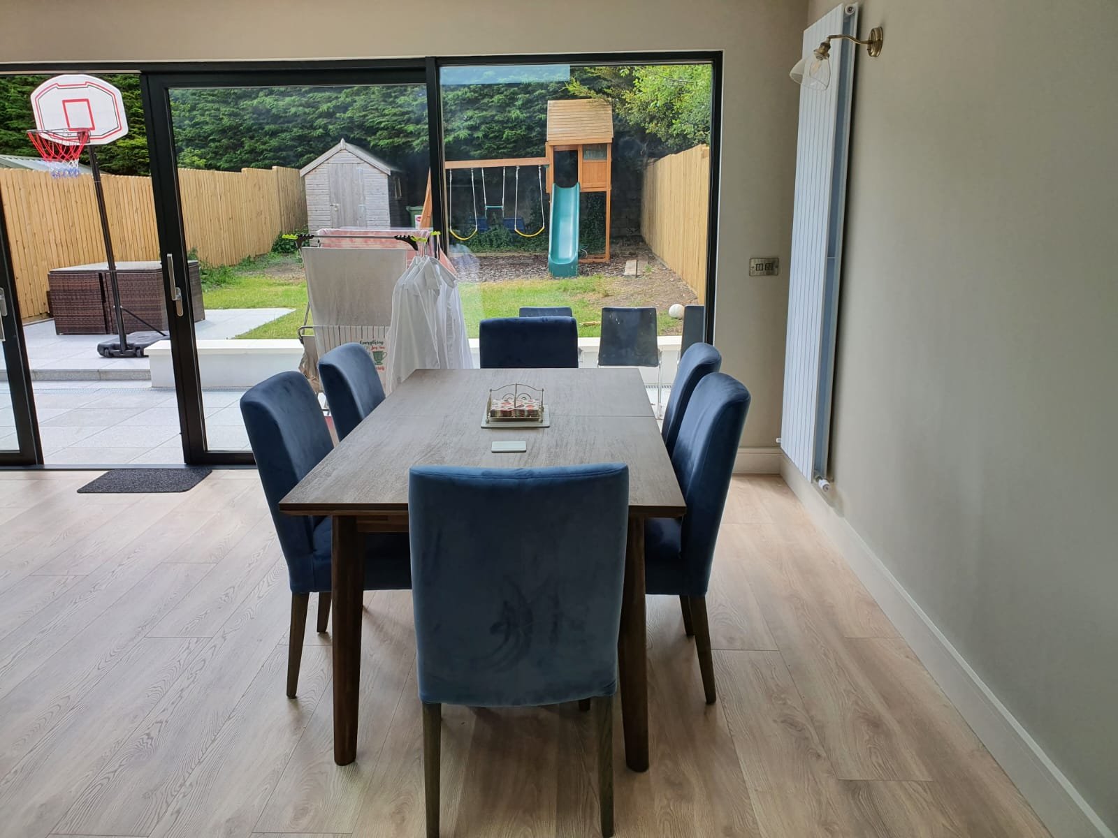 Dining room with wooden table
