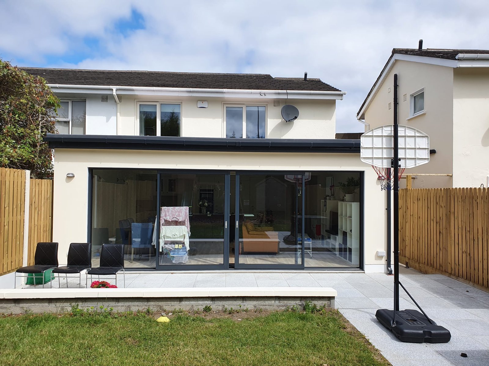 Exterior view of modern house extension