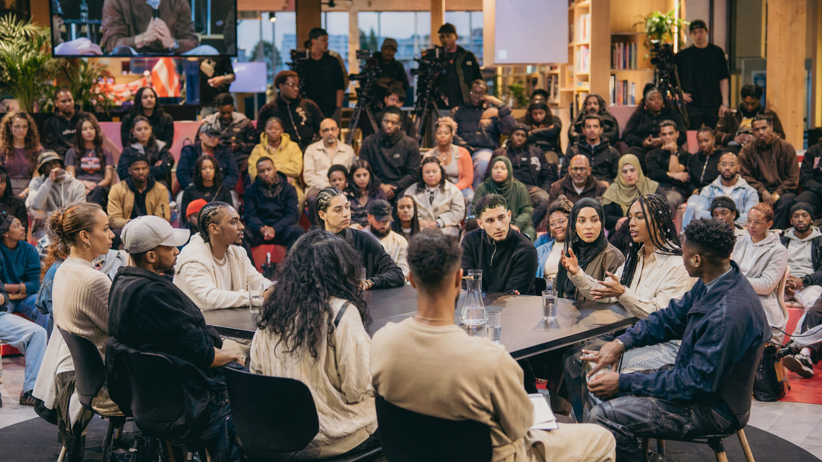 A large diverse community gathering