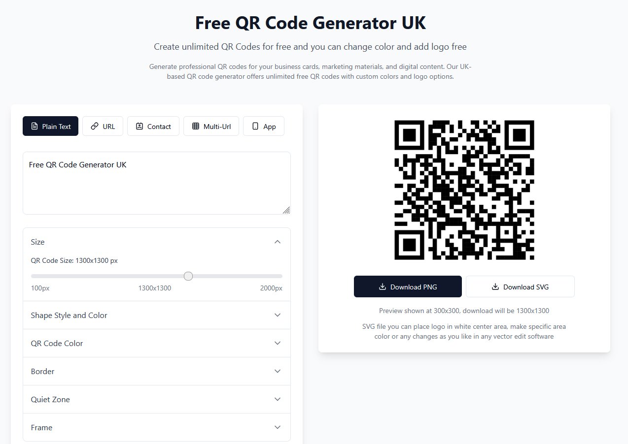 QR Code Generator UK – Create Free Custom QR Codes | No sign up required