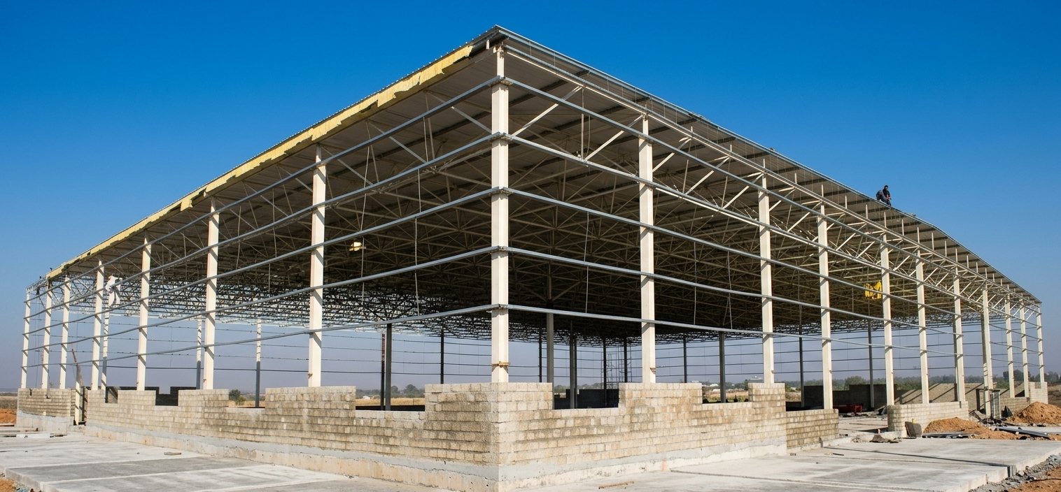 Completed steel structure delivered by Indus Metal Systems