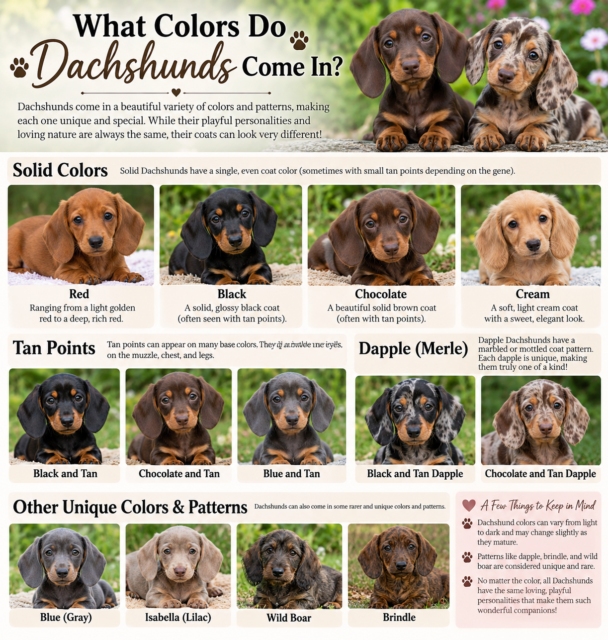 Guide to Dachshund coat colors and patterns