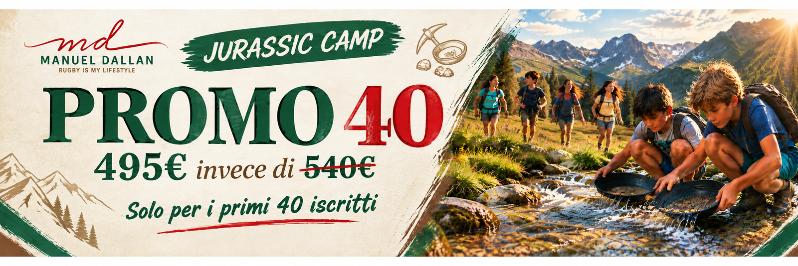 Jurassic Camp Manuel Dallan - PROMO 40: 495€ invece di 540€ solo per i primi 40 iscritti