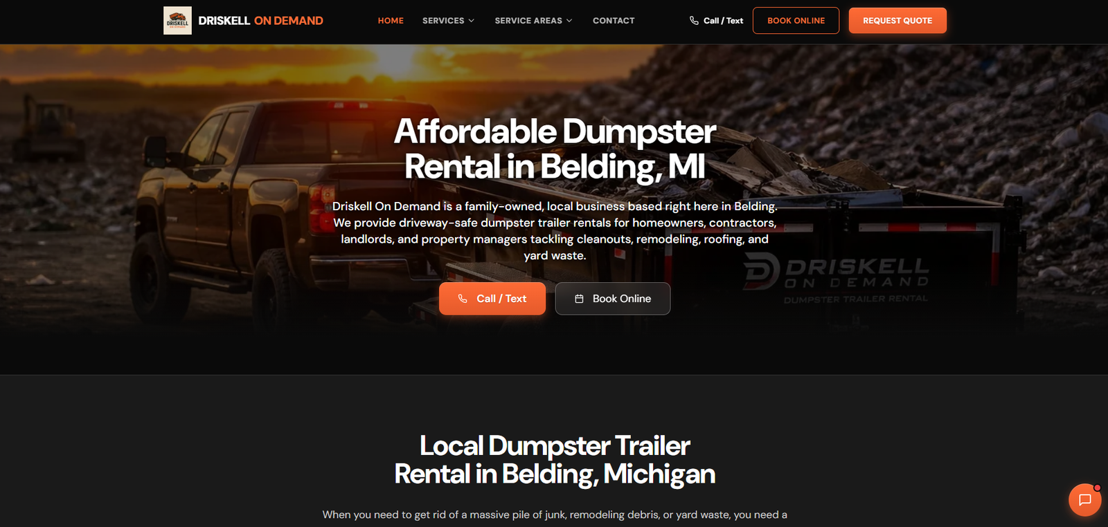 Driskell On Demand website design by Local Ranking Solutions