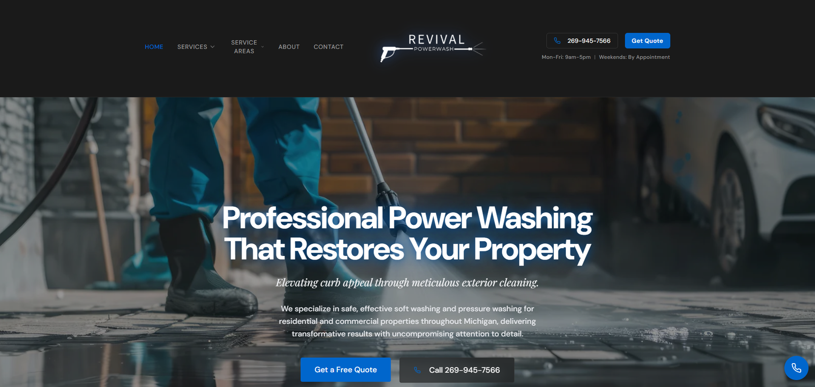 Revival Powerwash website design by Local Ranking Solutions