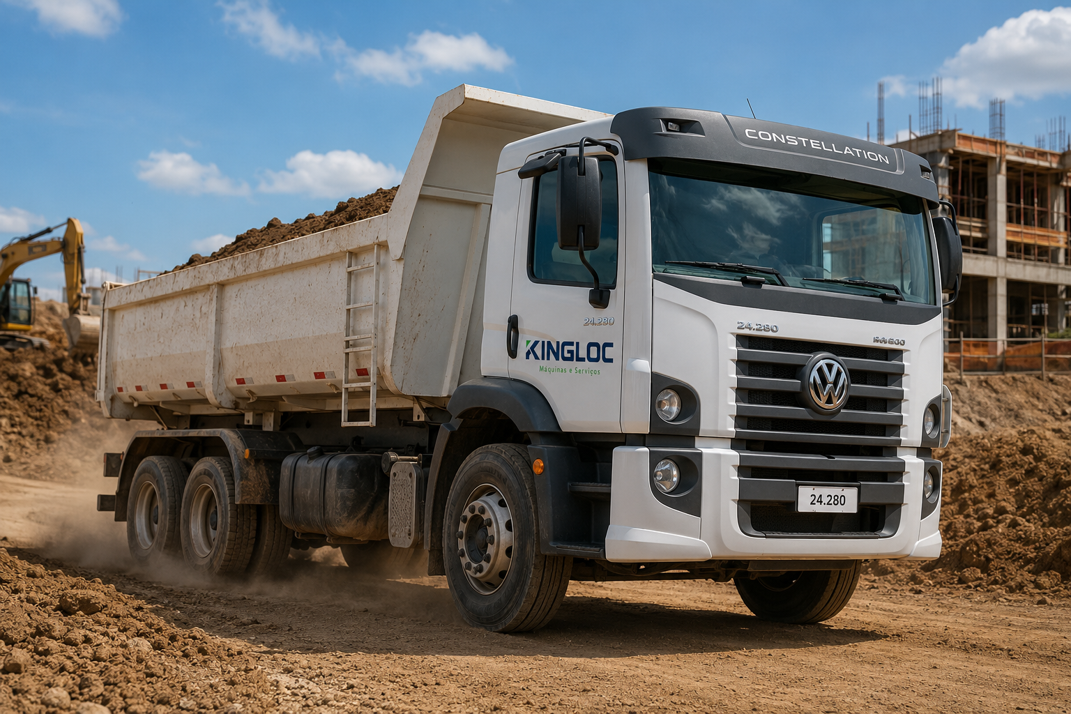 Caminhão Caçamba disponível para locação pela KingLoc