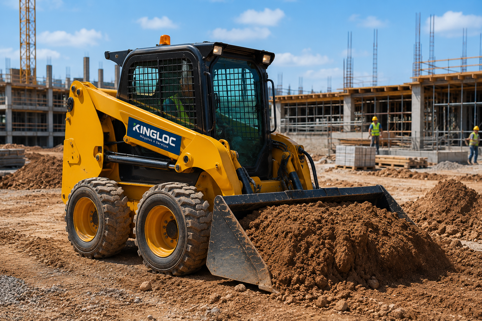 Mini Carregadeira / Bobcat disponível para locação pela KingLoc