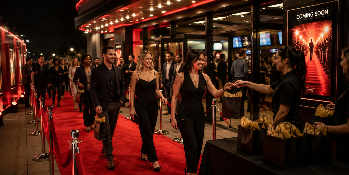 Red carpet arrival at a premiere produced by Red Carpet Agency