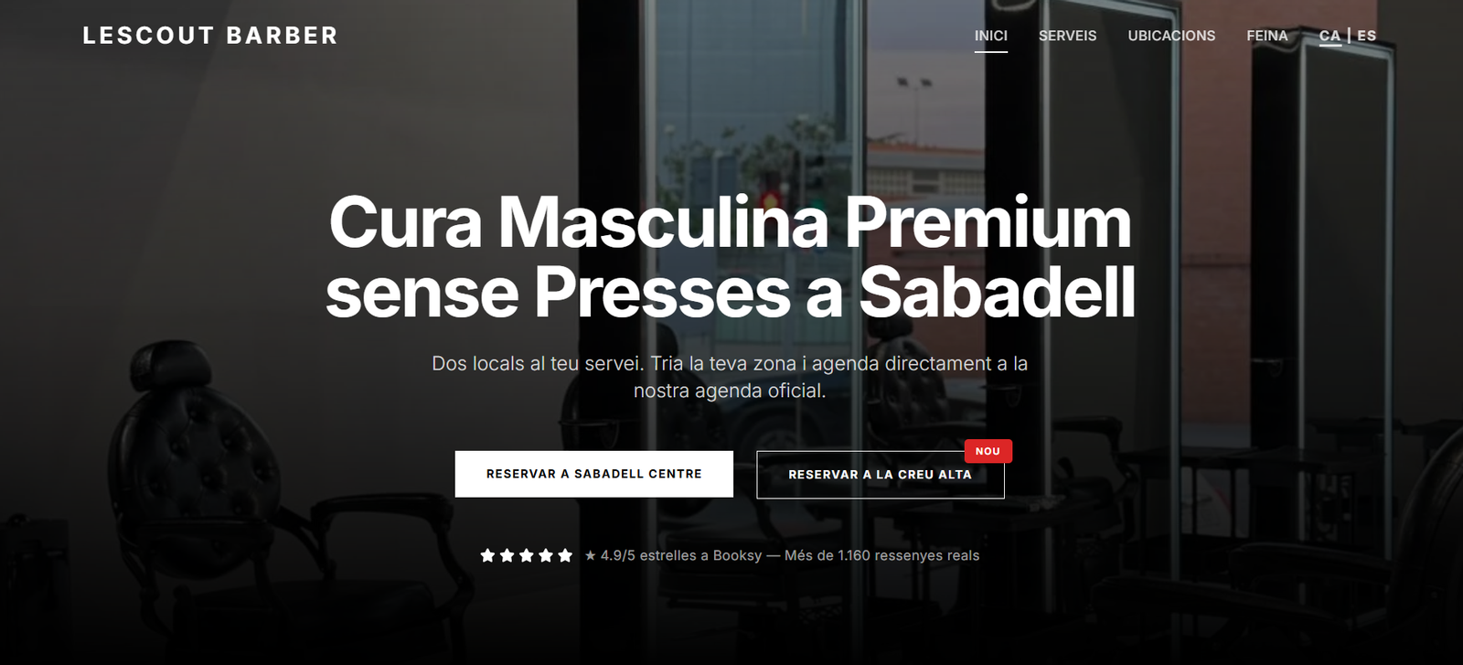 Web de Lescout Barber diseñada por jhonnadrl