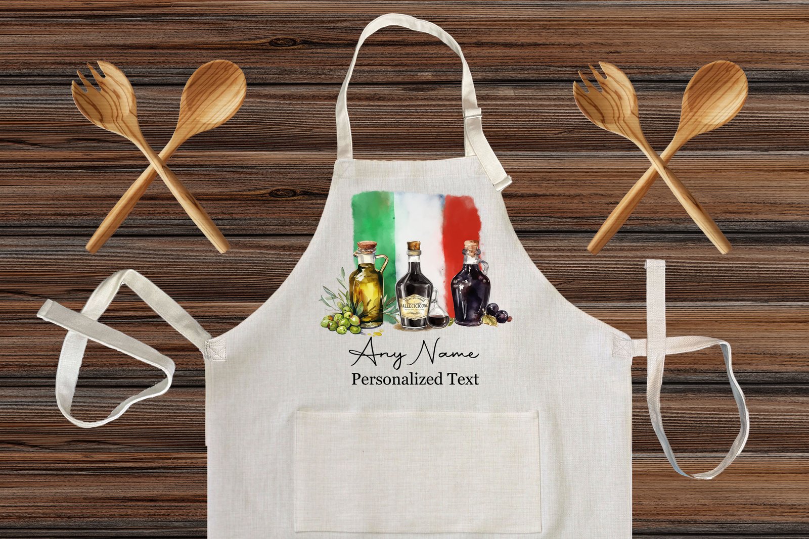 Italian Cooking Kitchen Linen Apron Personalized with Any Text