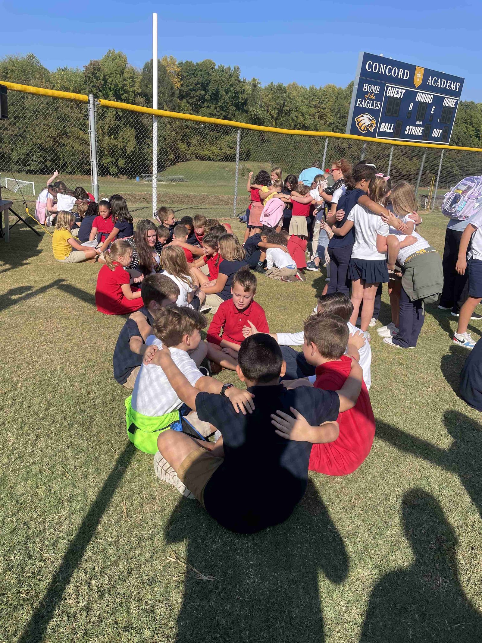 Joyful moment at a youth camp