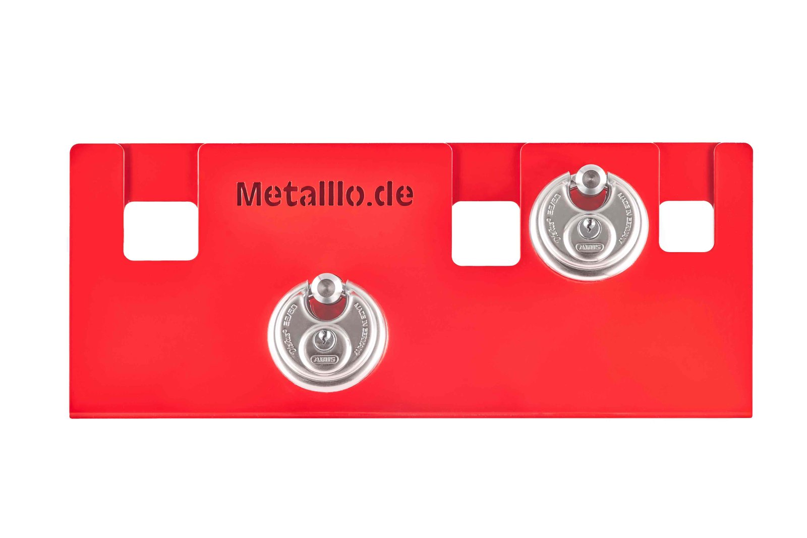 Ansicht der Pedalsperre von oben mit zwei ABUS Schlössern