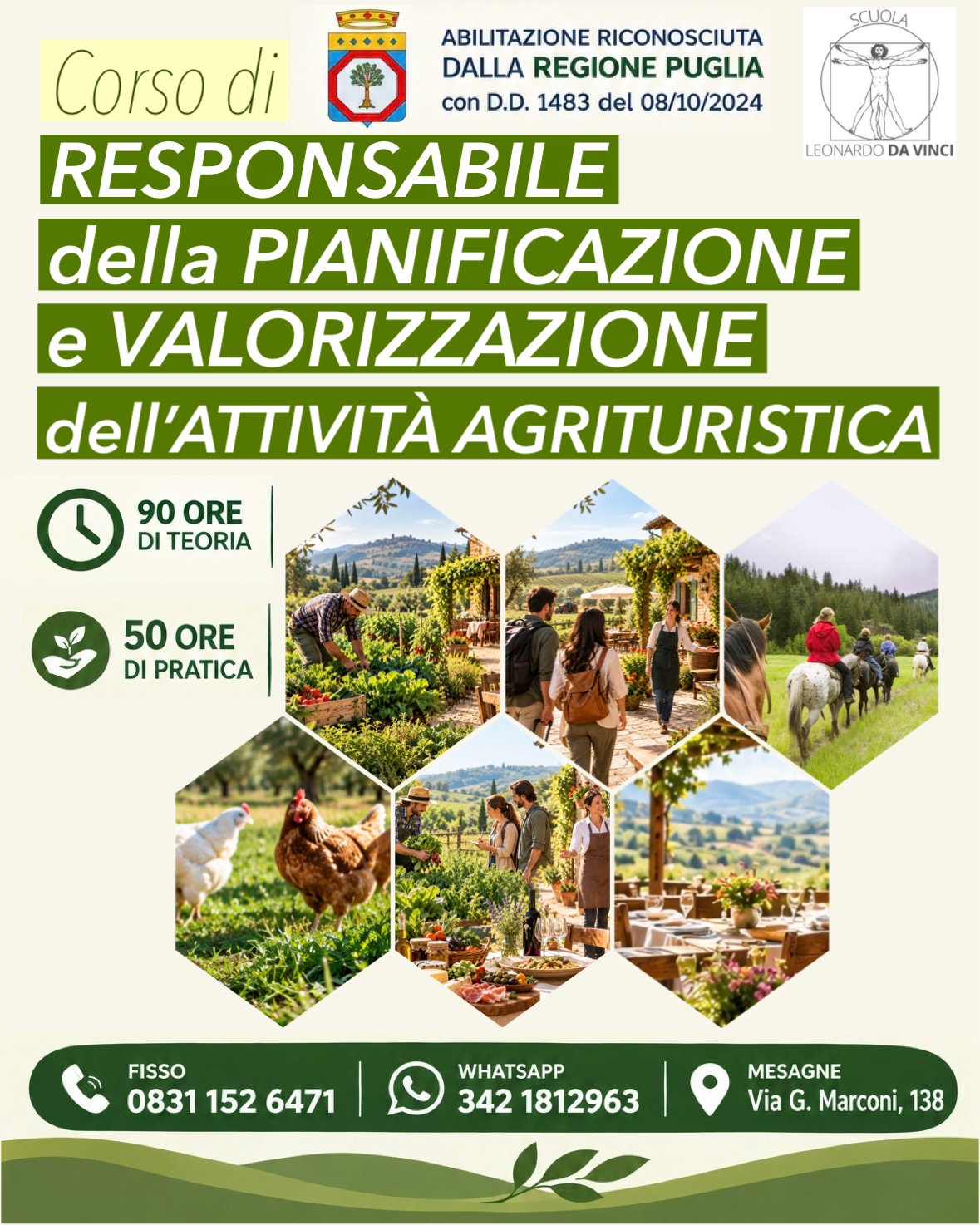 Locandina corso Responsabile della pianificazione e valorizzazione dell'attività agrituristica