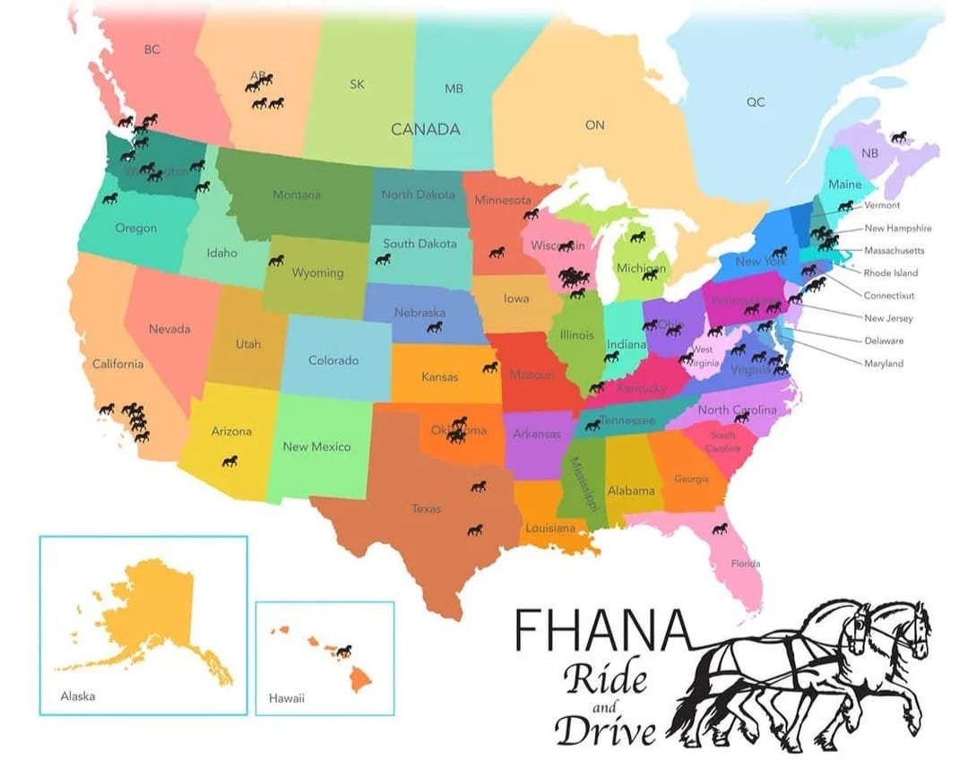 FHANA Ride and Drive - Delivery Map showing service areas across all US states and Canada