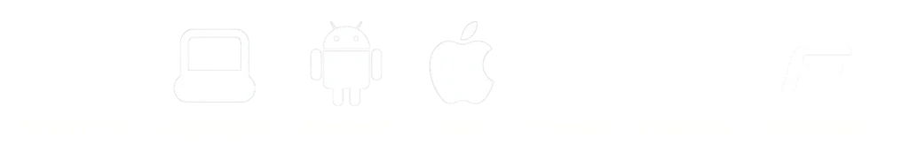 IPTV UK Device Compatibility Icons - Smart TVs, Smartphones, Tablets, Computers