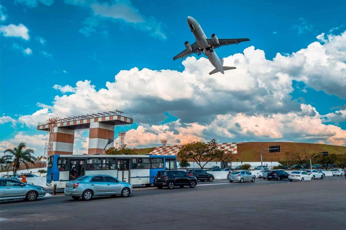 Área externa do Aeroporto de Congonhas em São Paulo