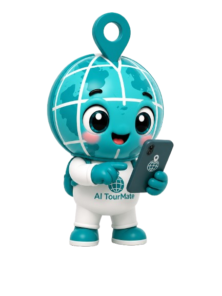 AI TourMate mascot waving goodbye