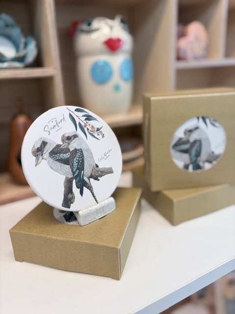 Cindy Werchon kookaburra coaster pack of 4