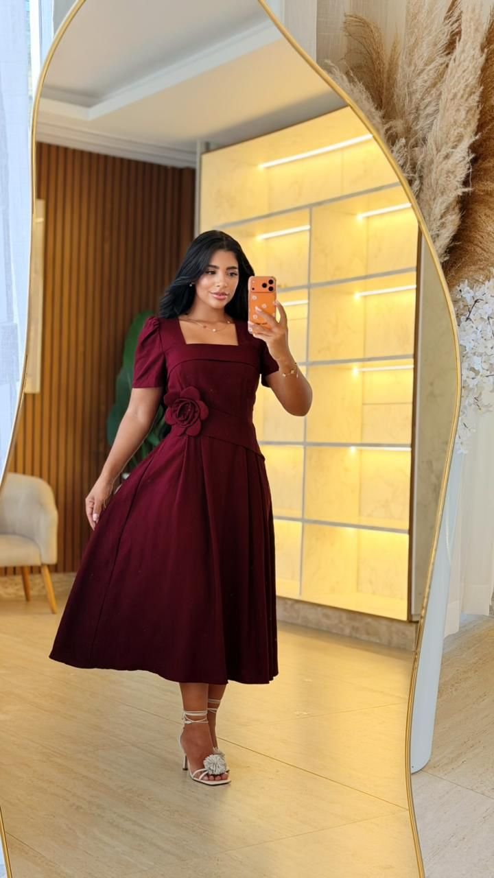 Vestido Longo Vinho Graça