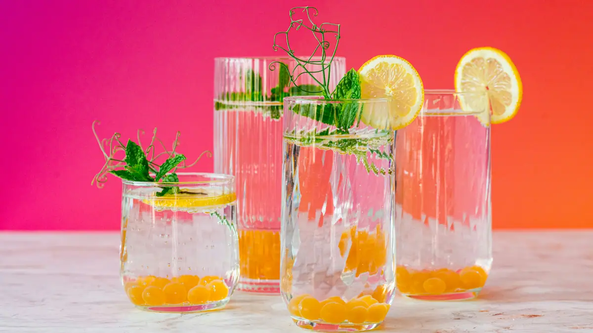 picture of glasses of water cold fresh ready to drink for your daily needs