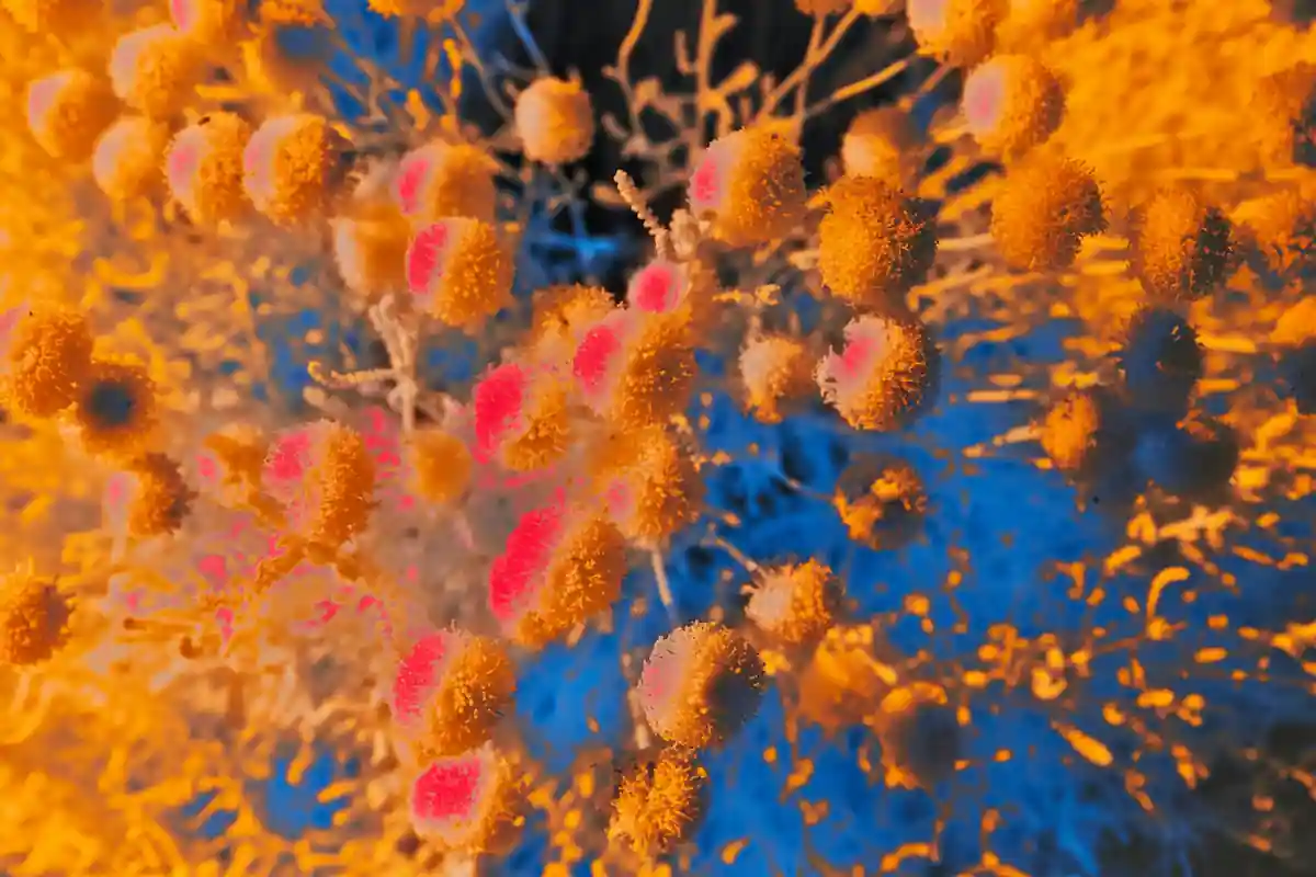 Microscopic view of human cells showing cellular structure and detail