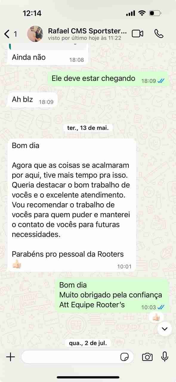 Avaliação positiva no Google da Rooter's Garage por Newton Jr, destacando oficina premium e serviço mecânico nota 10.