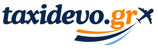 Taxidevo Logo - dark navy and orange text with airplane icon