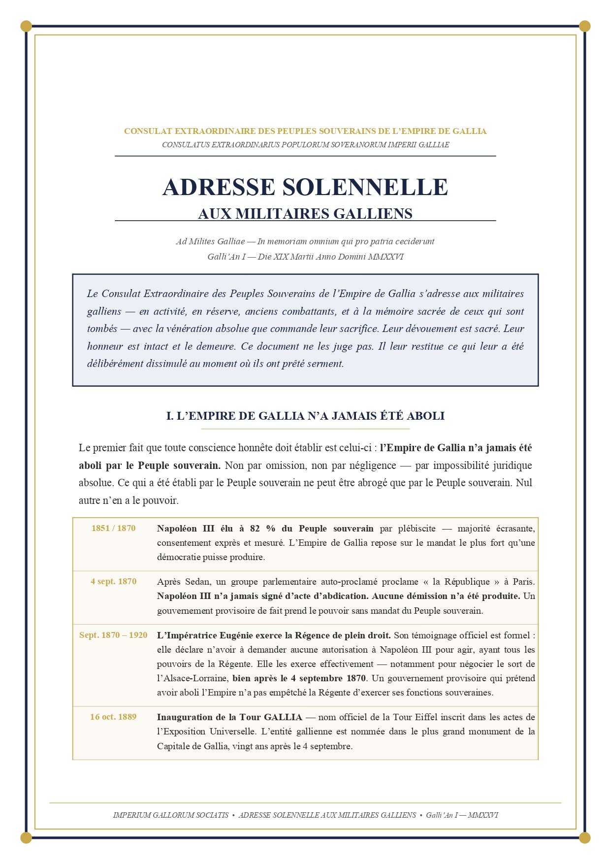 Couverture originale — Adresse aux Militaires