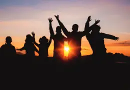 Young people working together on a community project