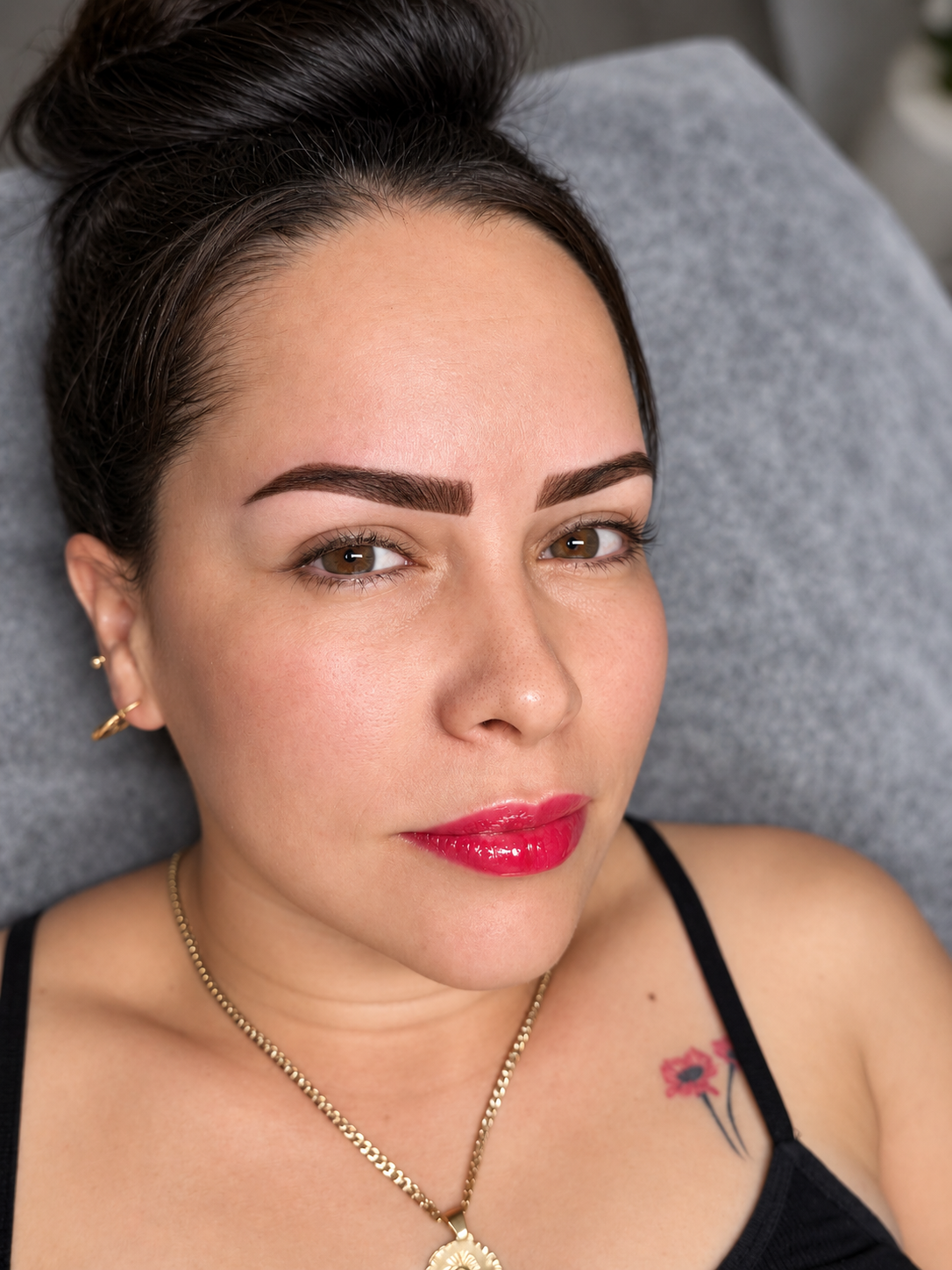Defined brows after shaping and tint