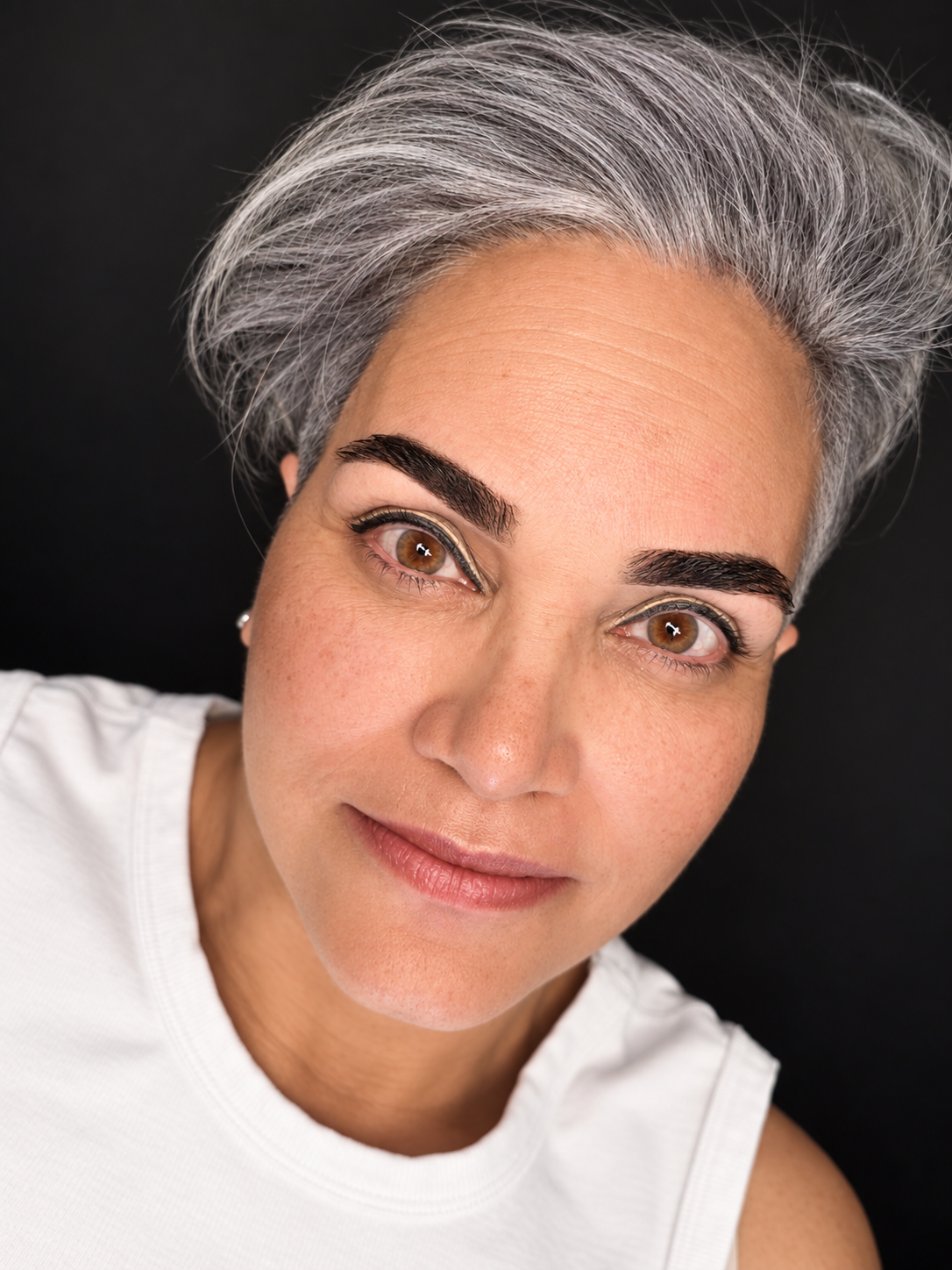 Permanent makeup brow result with refined definition