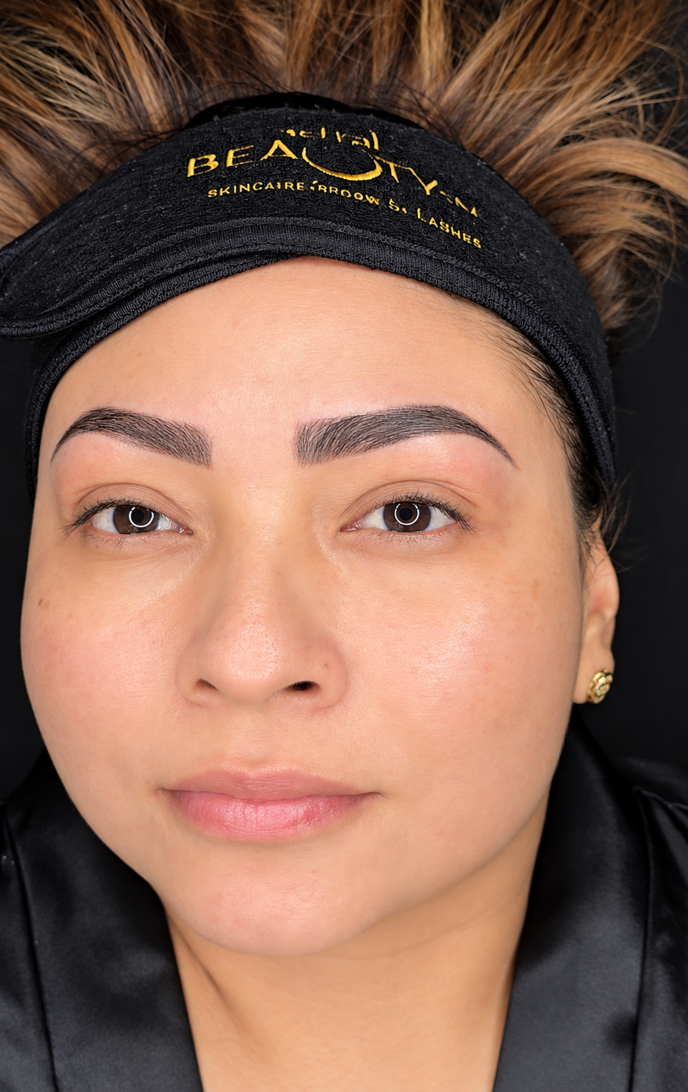 Brow architecture result with studio headband
