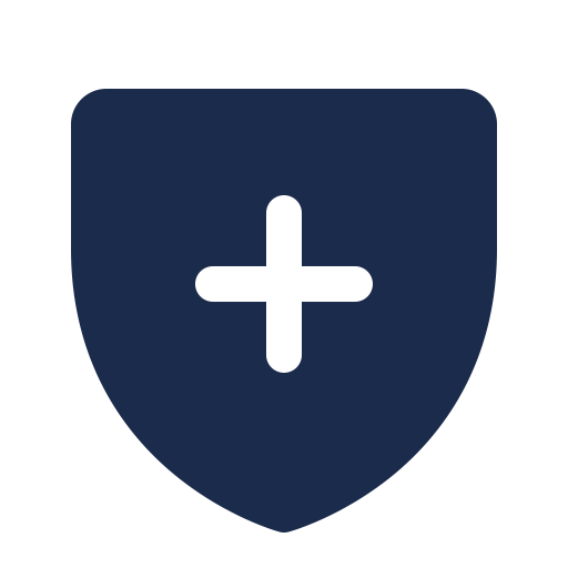 Shield with medical plus sign