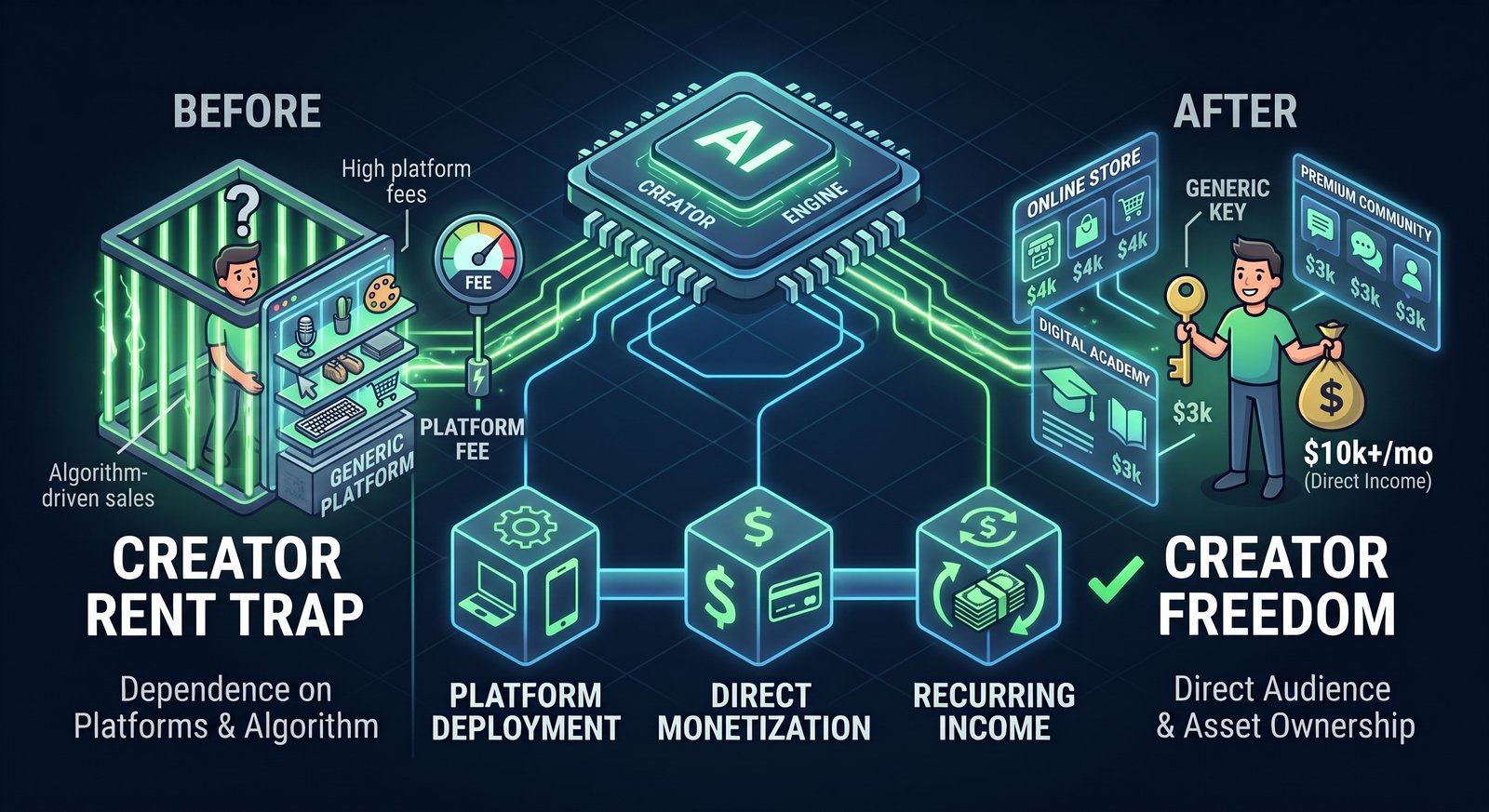 The Creator Rent Trap - Stop Building on Borrowed Land free playbook cover