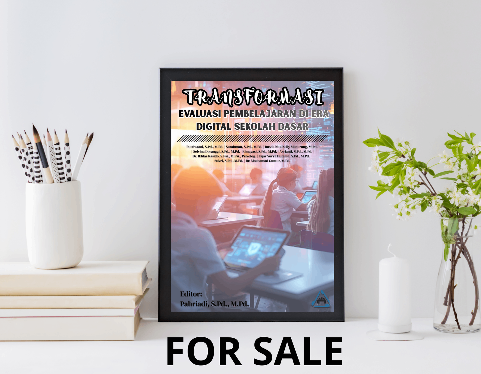 Cover buku featuring students using laptop in class