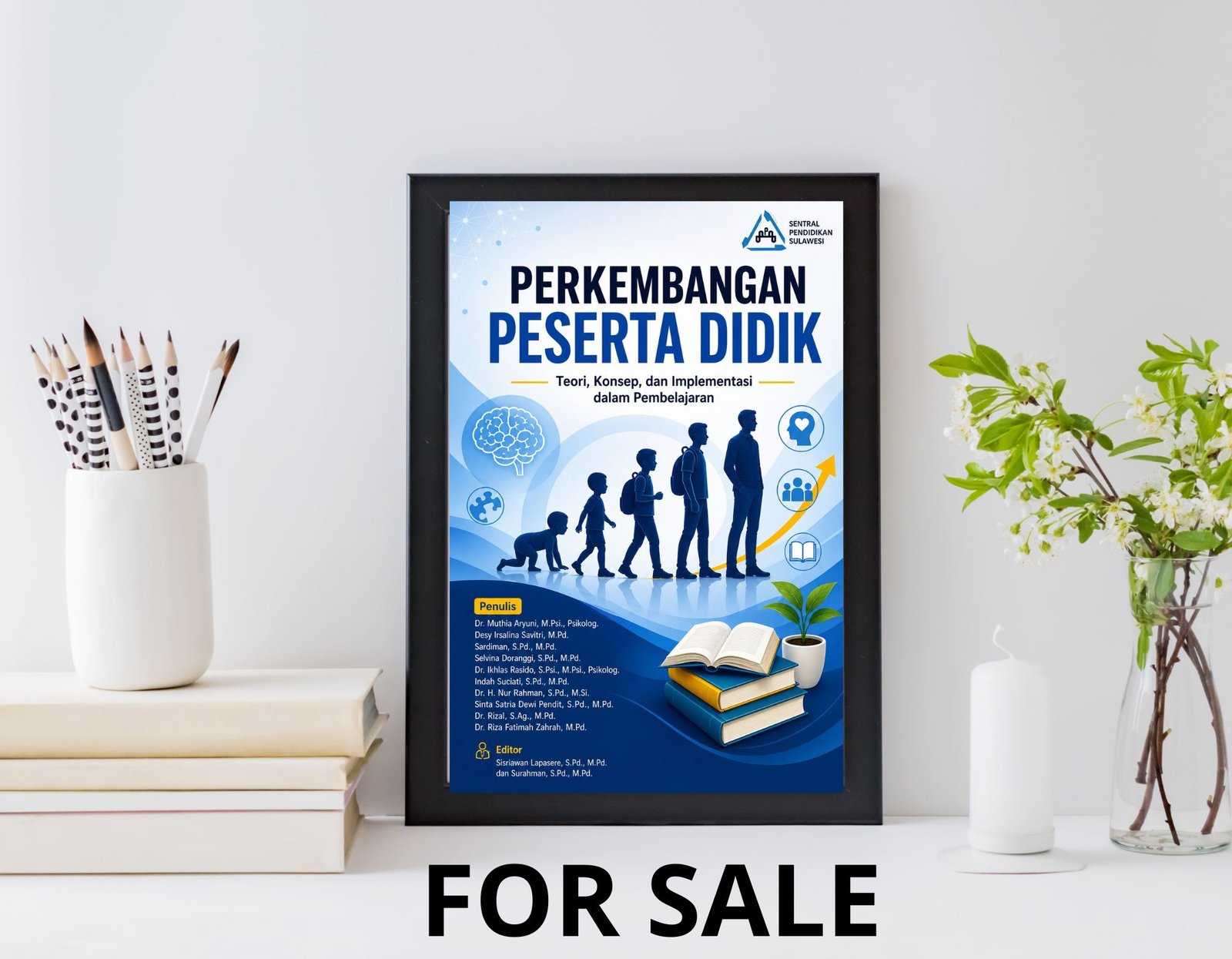 Cover buku Perkembangan Peserta Didik showing human development silhouettes