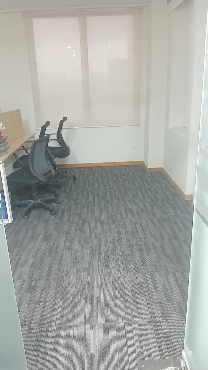 Private office at GD Properties Megan Avenue II with carpet tiles and roller blinds
