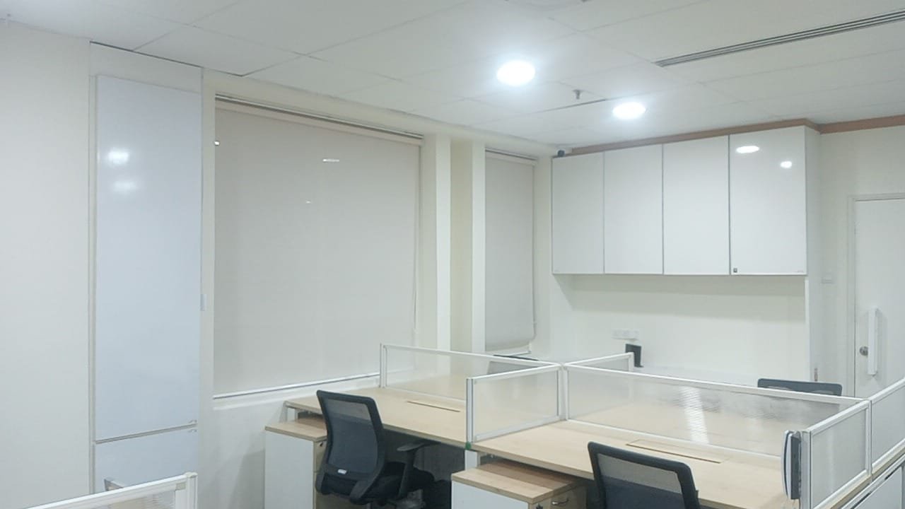 Office cubicles and wall storage at GD Properties Megan Avenue II with professional neutral paint finish