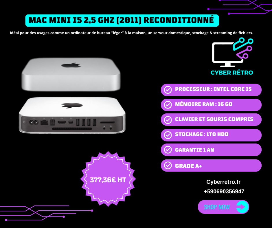 Mac Mini i5 2,5 GHz (2011) - Cyber Rétro