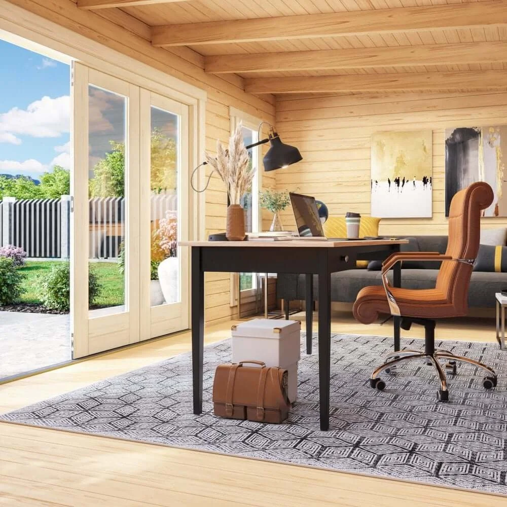 Entertainment lounge garden room set up as a cinema and gaming space