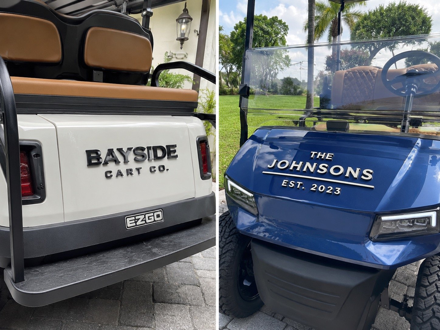 Custom golf cart branding