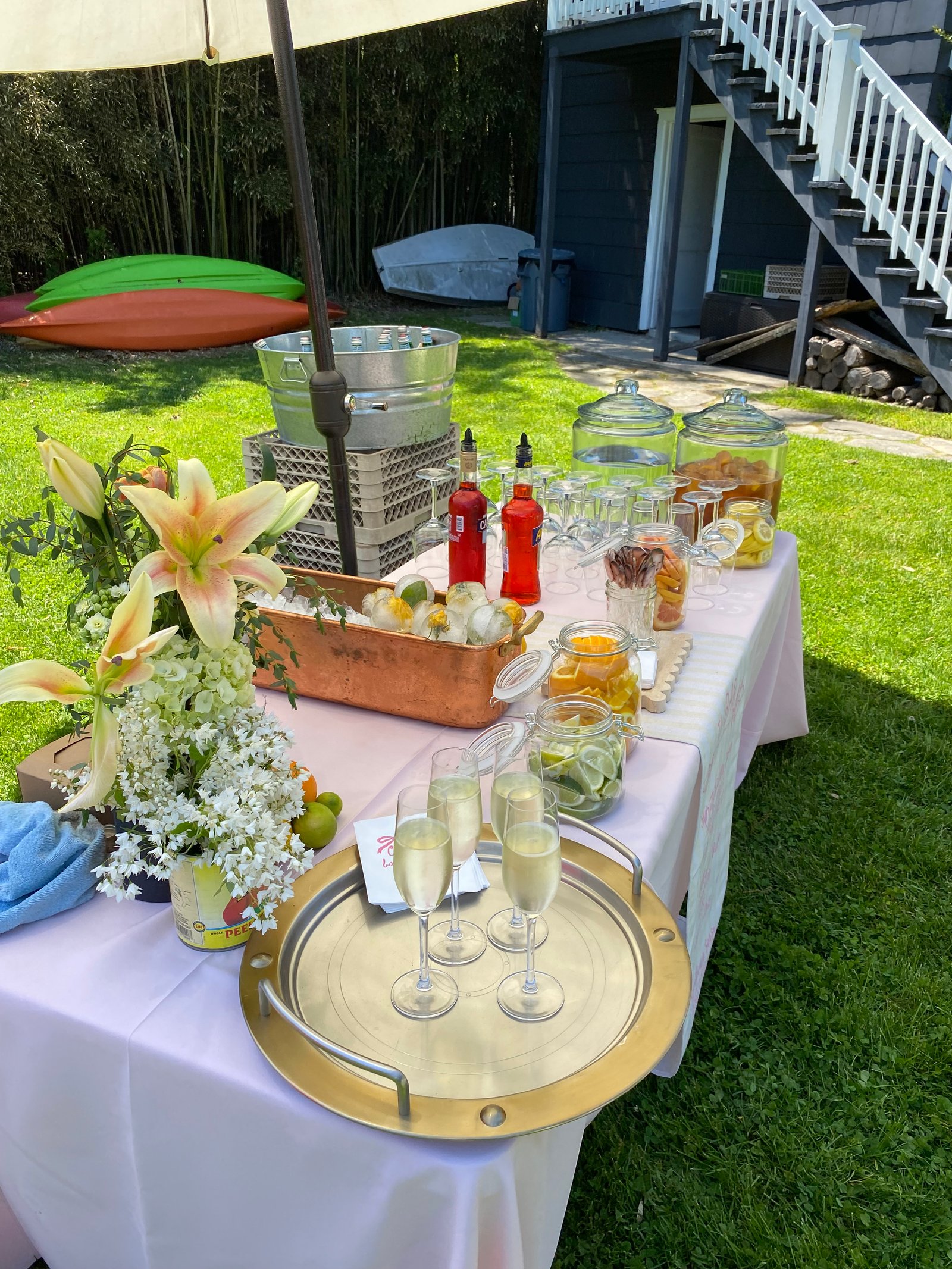 Outdoor bar setup