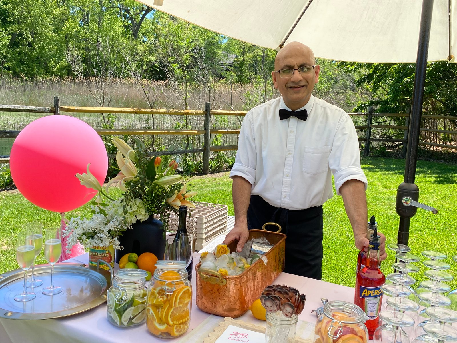 Ron preparing a craft cocktail