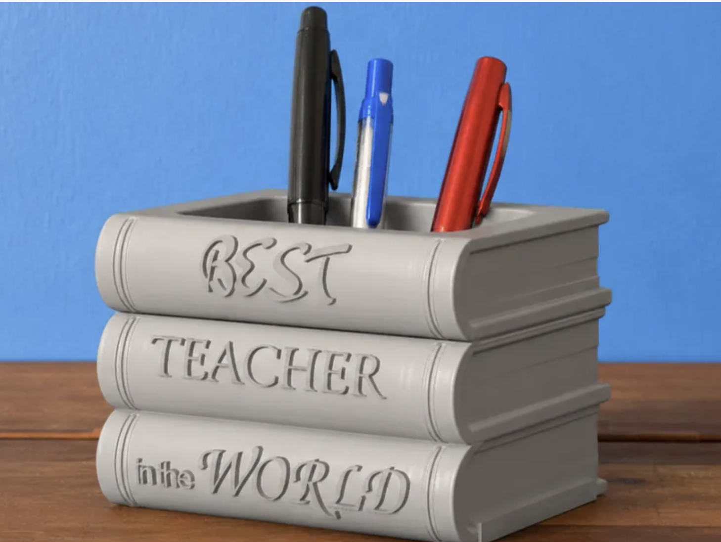 Best Teacher Book Pen Holder β custom 3D printed in Dubai by RiaanPrintz