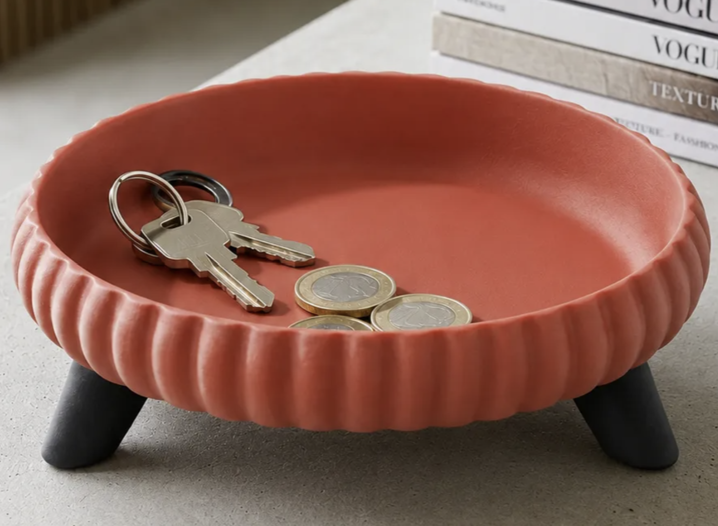 Terracotta Fluted Catchall Dish β custom 3D printed in Dubai by RiaanPrintz