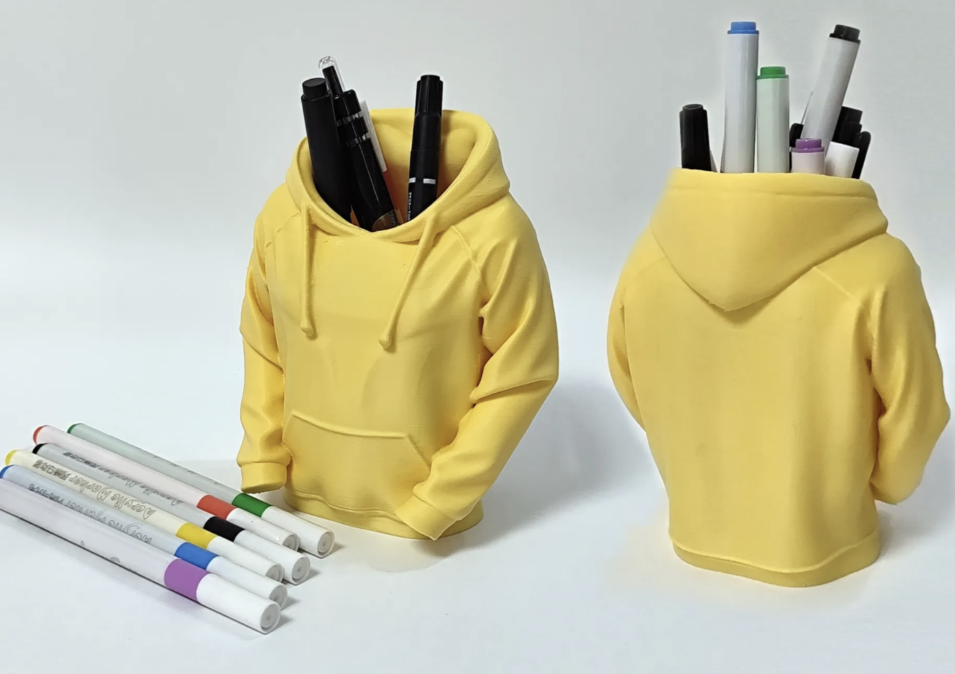 Yellow Hoodie Pen Holder β custom 3D printed in Dubai by RiaanPrintz