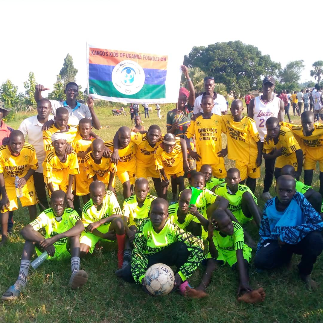 Kango Kids Beneficiaries pose for a photo after the match