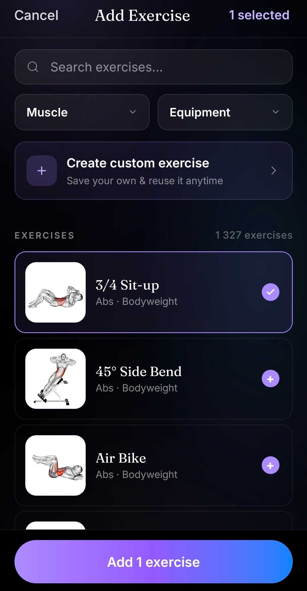 Train your way screen in the Thrive app