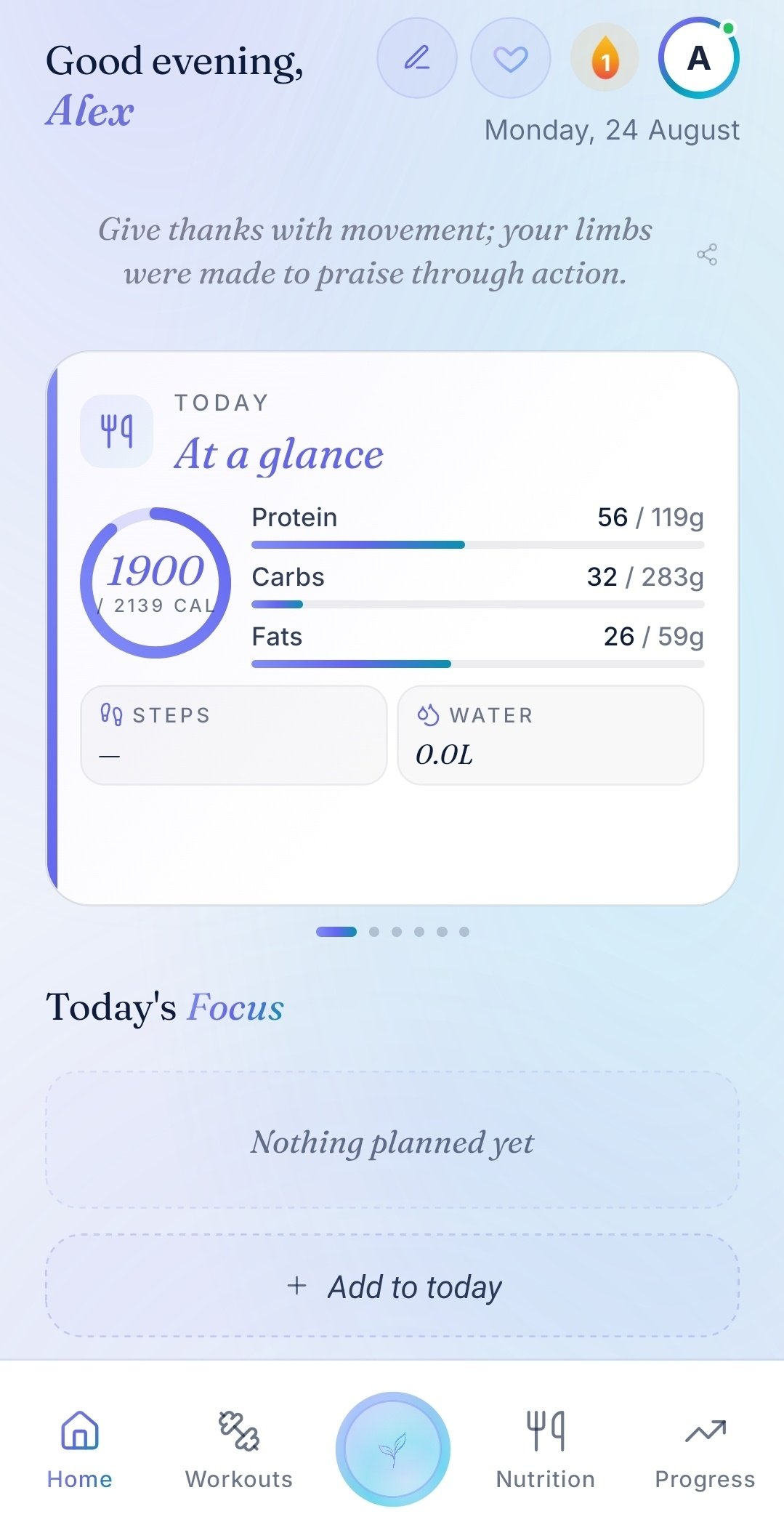 Thrive app in light theme
